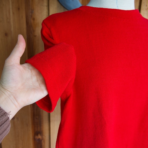 Vintage St. John Sport By Marie Gray RED Knitted Short Sleeve Top Woman's L - Picture 7 of 16